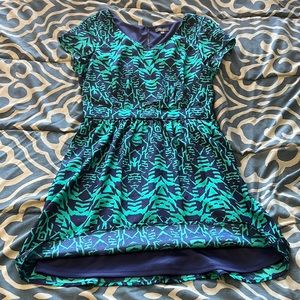 Teal pattern dress